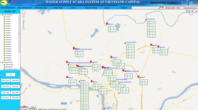 撾萬(wàn)象供水SCADA系統(tǒng)及水廠改造、管網(wǎng)監(jiān)測(cè)系統(tǒng)建設(shè)項(xiàng)目案例